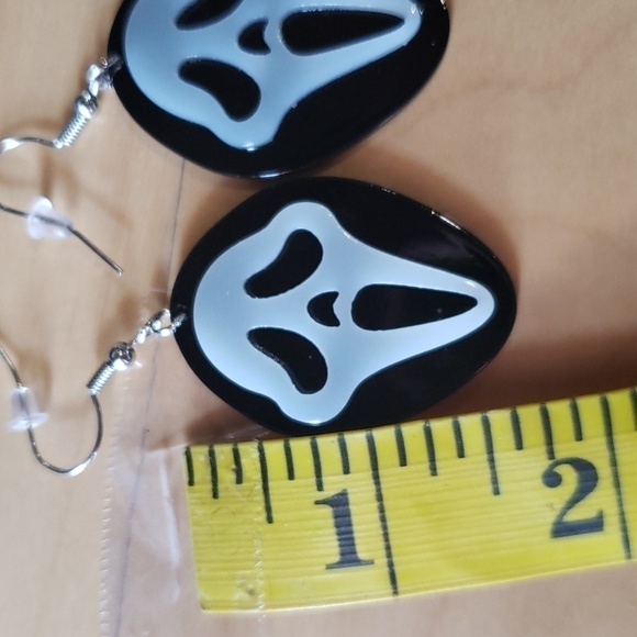 Ghost Pattern Dangle Earrings Acrylic luminous Jewelry nwot - Picture 4 of 4